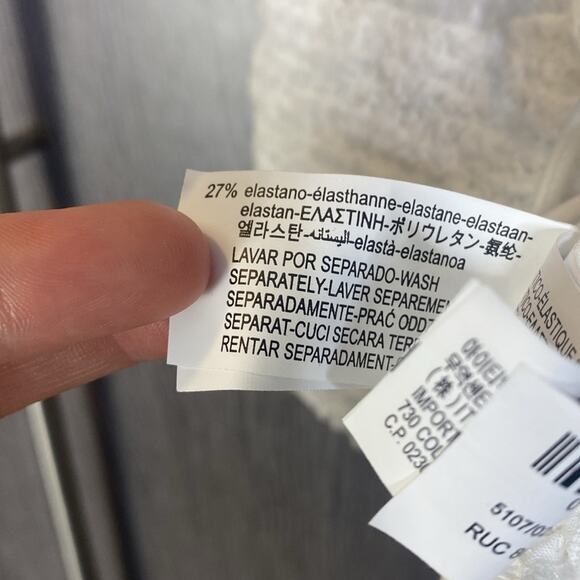 NWT Zara Off-white Smocked Tie Front Crop Tank Top Women's Medium - Picture 6 of 8